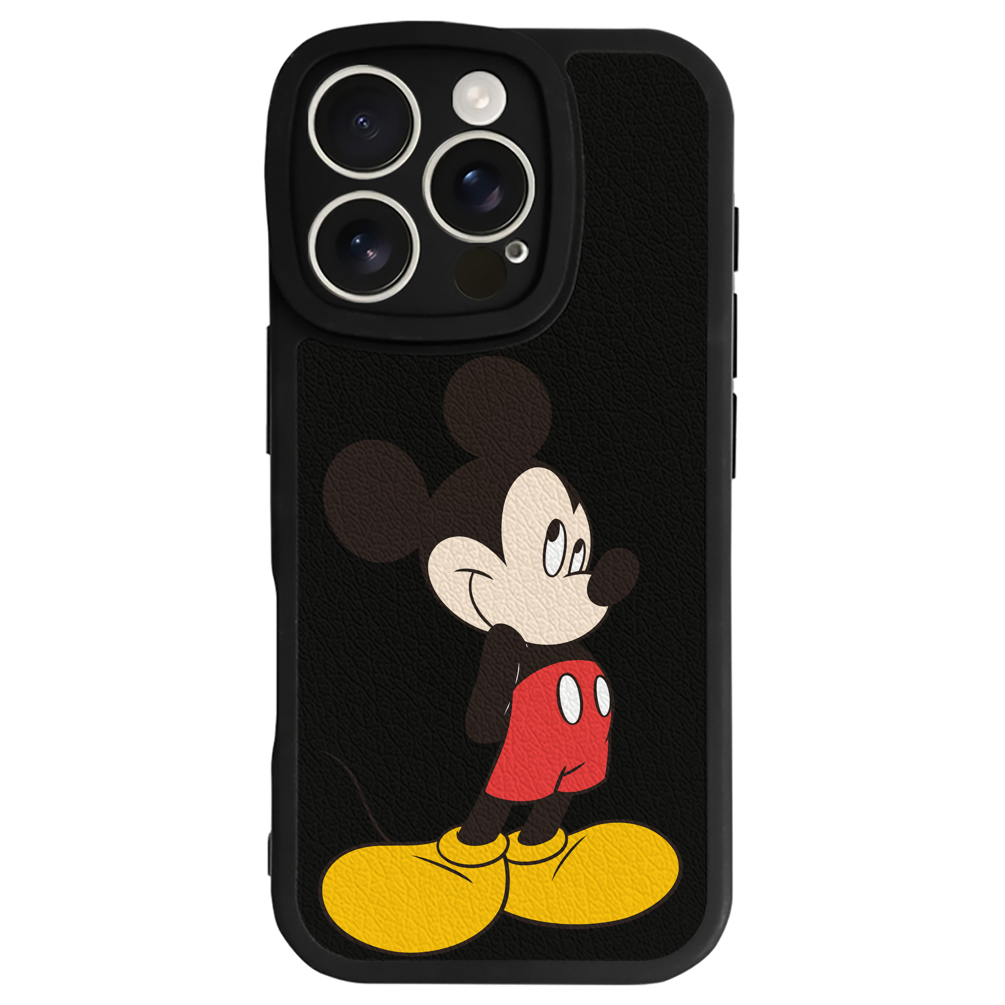 （画像用） ミッキーマウス Mickey Mouse 【iPhone 16シリーズ対応】シリコンスマホケース（レザー調） 材質：シリコン